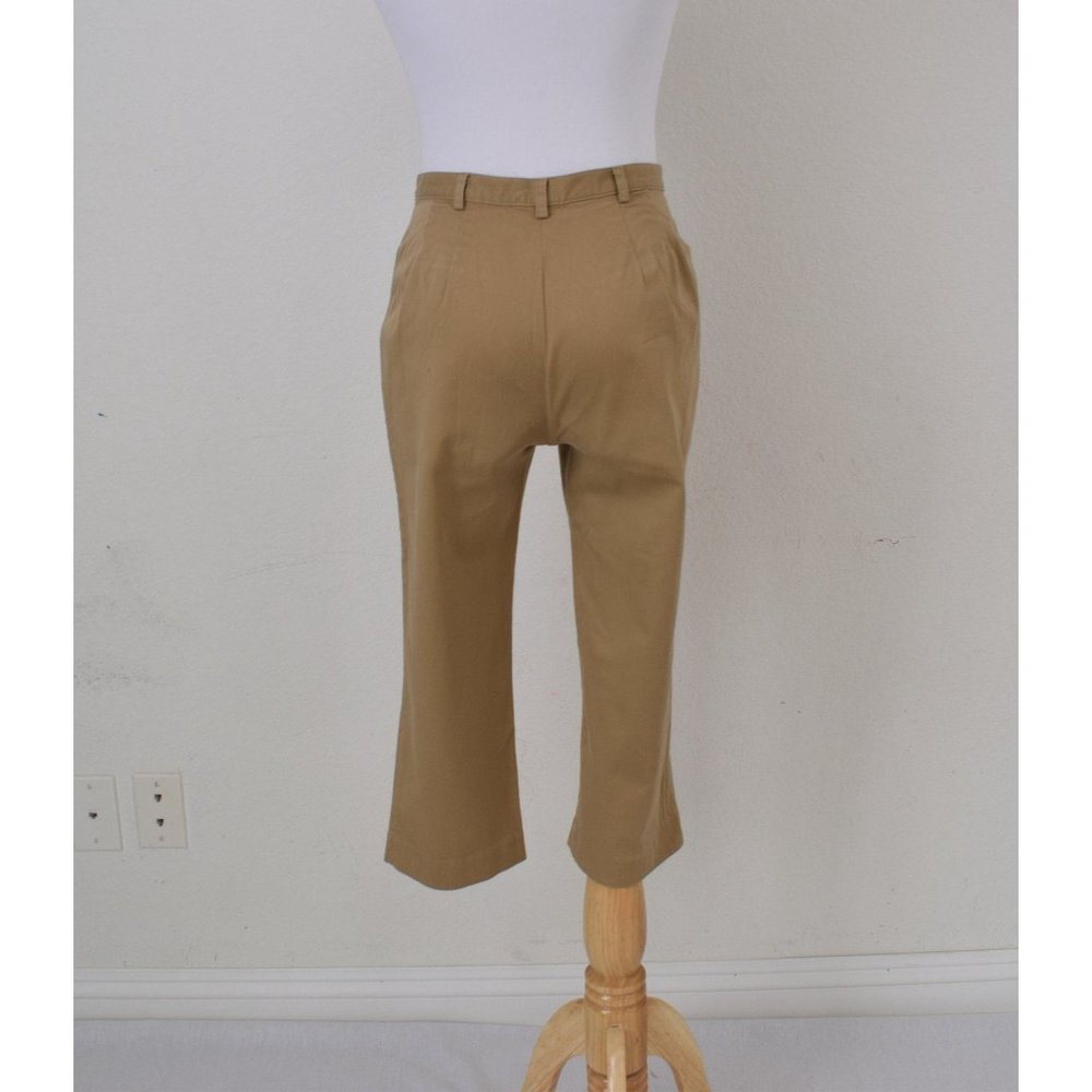 Vintage 90s Tan Cotton-Spandex Capri Pants size 6P | 27 waist - Picture 5 of 10